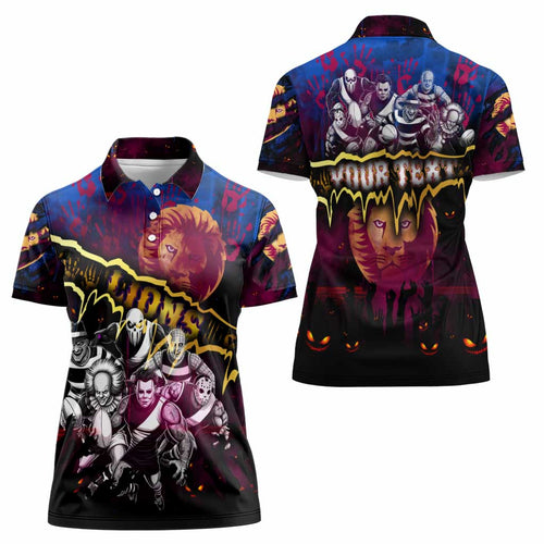 Step Into Horror Domain Lions Football Women Polo Shirt Halloween Horror Movie Characters - Aussie Hoodie