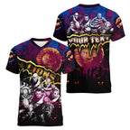 Step Into Horror Domain Lions Football Women V-Neck T-Shirt Halloween Horror Movie Characters - Aussie Hoodie
