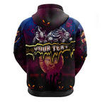 Step Into Horror Domain Lions Football Zip Hoodie Halloween Horror Movie Characters - Aussie Hoodie