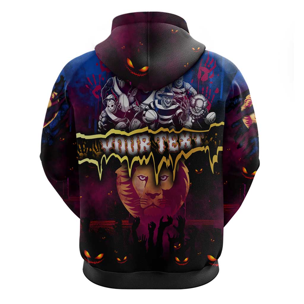 Step Into Horror Domain Lions Football Zip Hoodie Halloween Horror Movie Characters - Aussie Hoodie