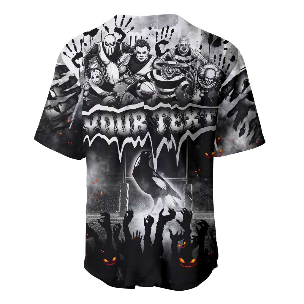 Step Into Horror Domain Magpies Football Baseball Jersey Halloween Horror Movie Characters - Aussie Hoodie