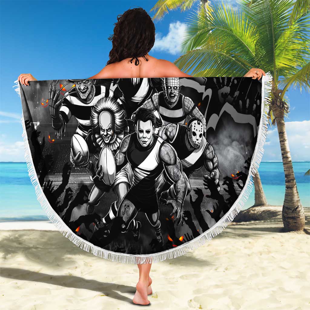 Step Into Horror Domain Magpies Football Beach Blanket Halloween Horror Movie Characters - Aussie Hoodie