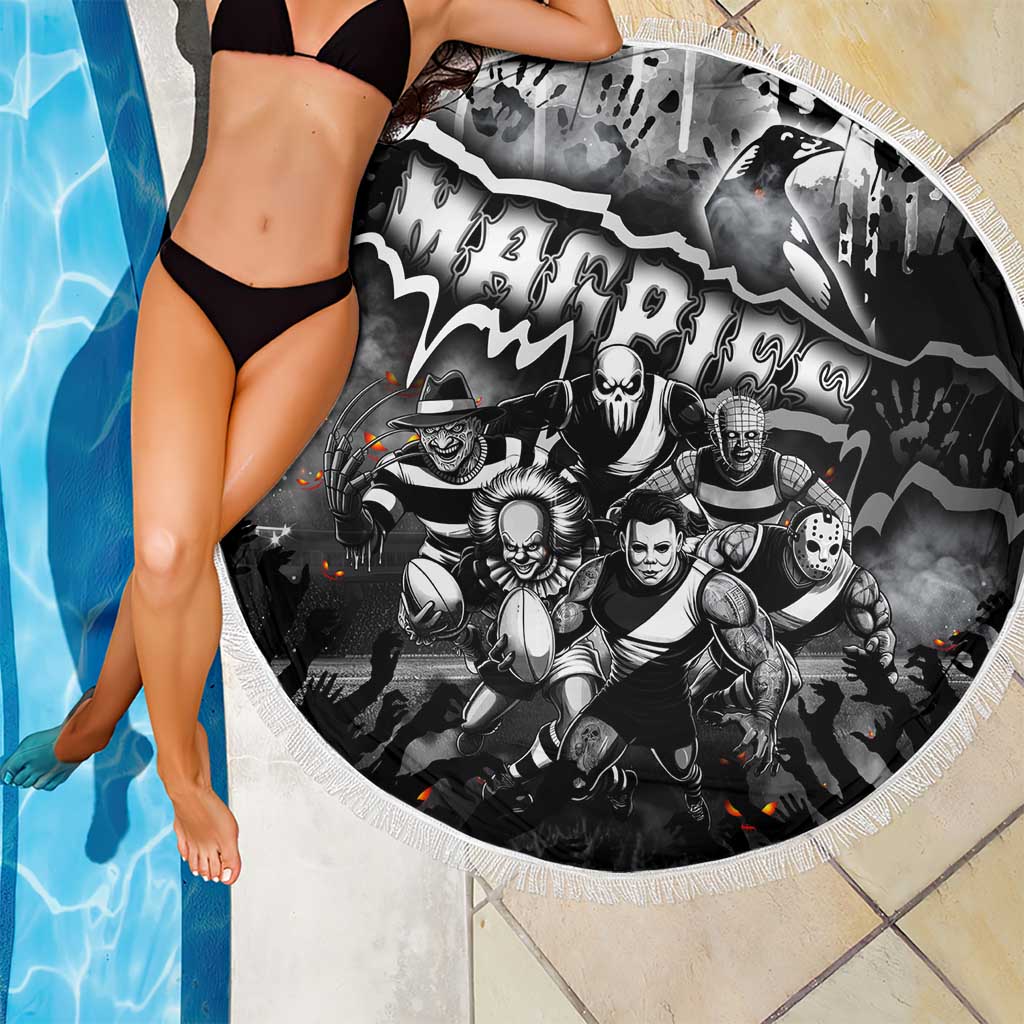 Step Into Horror Domain Magpies Football Beach Blanket Halloween Horror Movie Characters - Aussie Hoodie