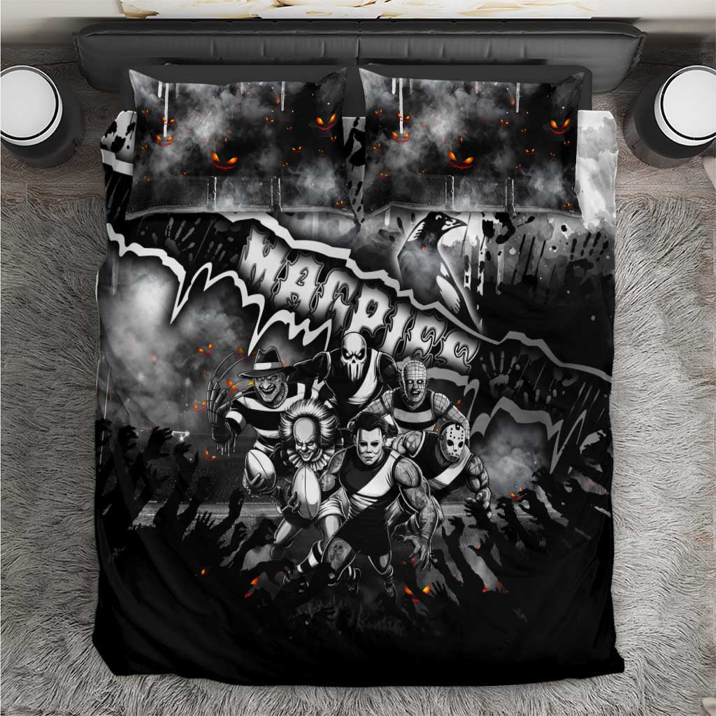 Step Into Horror Domain Magpies Football Bedding Set Halloween Horror Movie Characters - Aussie Hoodie