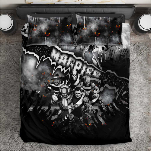 Step Into Horror Domain Magpies Football Bedding Set Halloween Horror Movie Characters - Aussie Hoodie