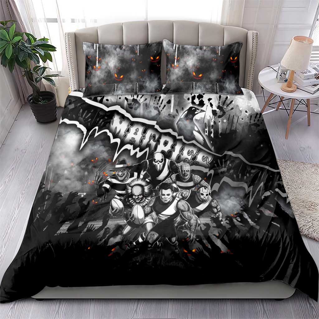 Step Into Horror Domain Magpies Football Bedding Set Halloween Horror Movie Characters - Aussie Hoodie