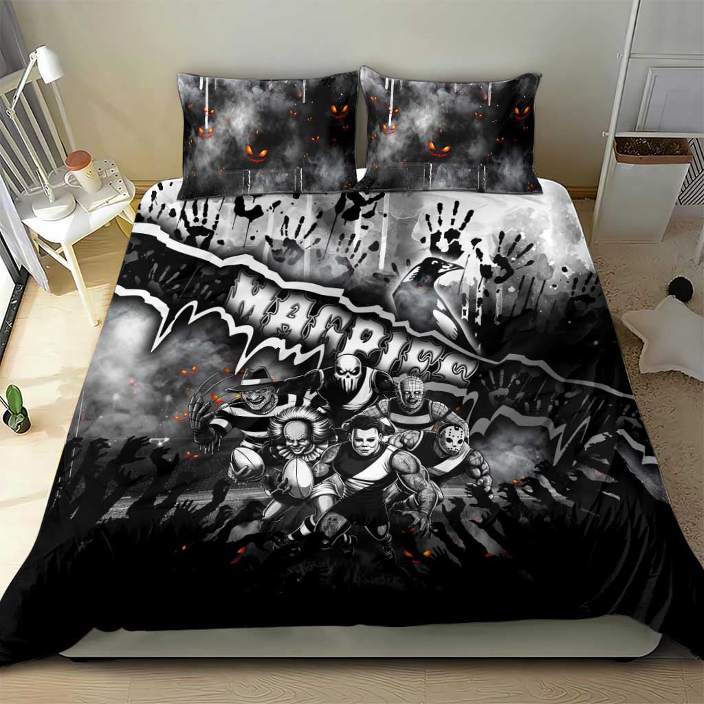 Step Into Horror Domain Magpies Football Bedding Set Halloween Horror Movie Characters - Aussie Hoodie