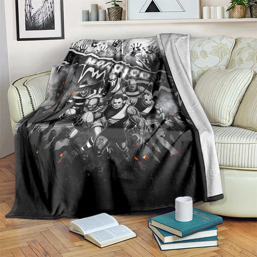 Step Into Horror Domain Magpies Football Blanket Halloween Horror Movie Characters - Aussie Hoodie