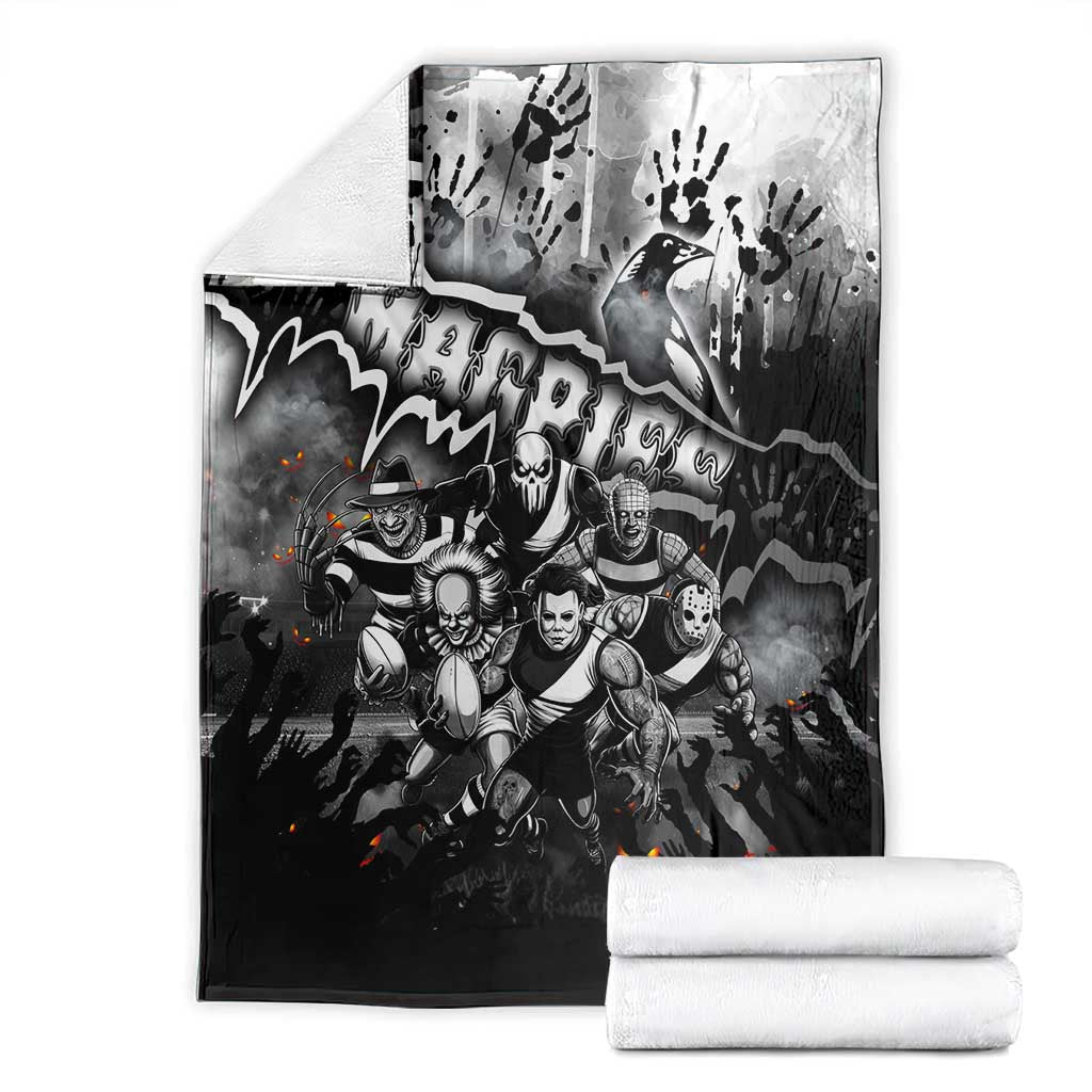 Step Into Horror Domain Magpies Football Blanket Halloween Horror Movie Characters - Aussie Hoodie
