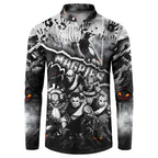 Step Into Horror Domain Magpies Football Button Sweatshirt Halloween Horror Movie Characters - Aussie Hoodie