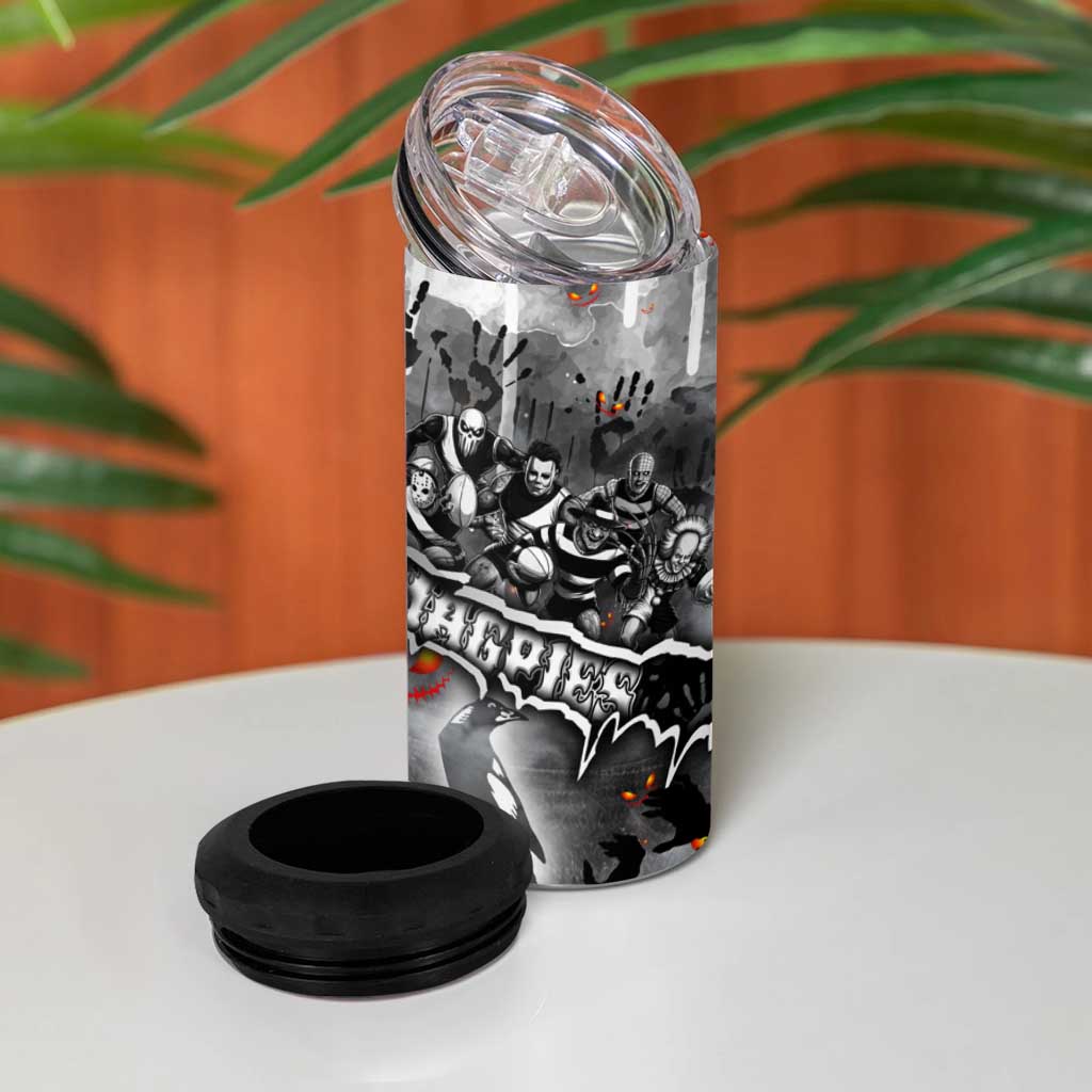 Step Into Horror Domain Magpies Football 4 in 1 Can Cooler Tumbler Halloween Horror Movie Characters - Aussie Hoodie