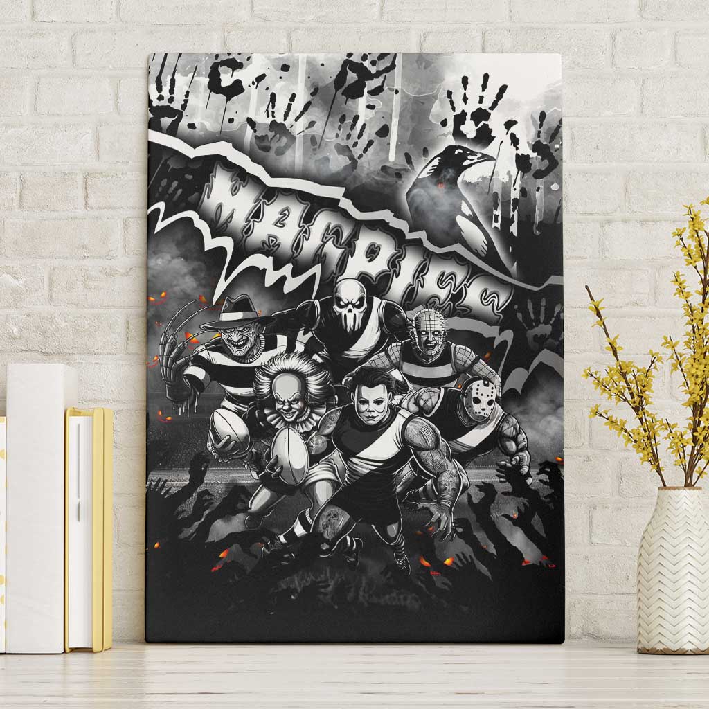 Step Into Horror Domain Magpies Football Canvas Wall Art Halloween Horror Movie Characters - Aussie Hoodie