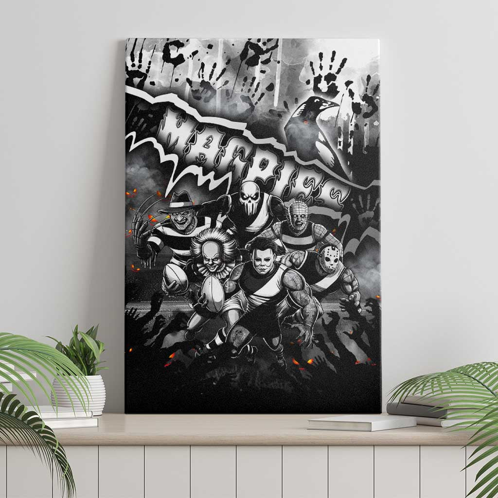 Step Into Horror Domain Magpies Football Canvas Wall Art Halloween Horror Movie Characters - Aussie Hoodie