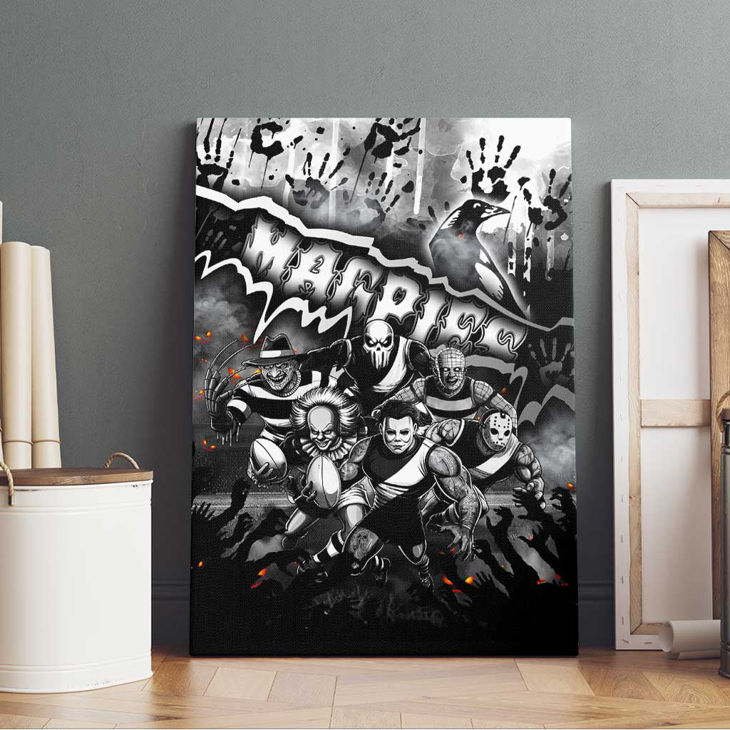 Step Into Horror Domain Magpies Football Canvas Wall Art Halloween Horror Movie Characters - Aussie Hoodie