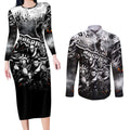 Step Into Horror Domain Magpies Football Couples Matching Long Sleeve Bodycon Dress and Long Sleeve Button Shirt Halloween Horror Movie Characters - Aussie Hoodie