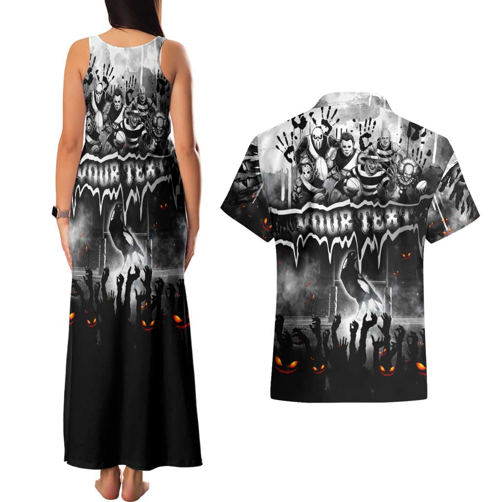 Step Into Horror Domain Magpies Football Couples Matching Tank Maxi Dress and Hawaiian Shirt Halloween Horror Movie Characters - Aussie Hoodie
