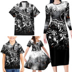 Step Into Horror Domain Magpies Football Family Matching Long Sleeve Bodycon Dress and Hawaiian Shirt Halloween Horror Movie Characters - Aussie Hoodie