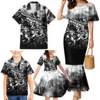 Step Into Horror Domain Magpies Football Family Matching Mermaid Dress and Hawaiian Shirt Halloween Horror Movie Characters - Aussie Hoodie