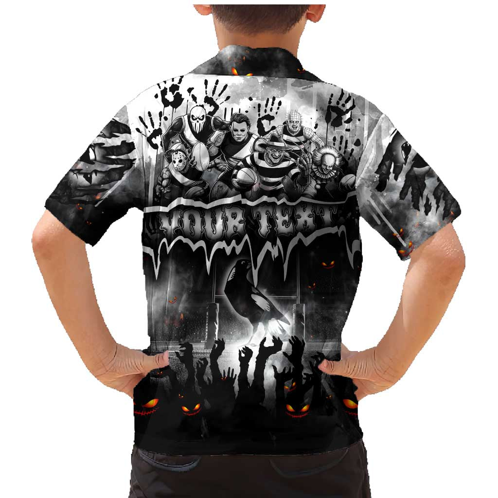 Step Into Horror Domain Magpies Football Family Matching Mermaid Dress and Hawaiian Shirt Halloween Horror Movie Characters - Aussie Hoodie