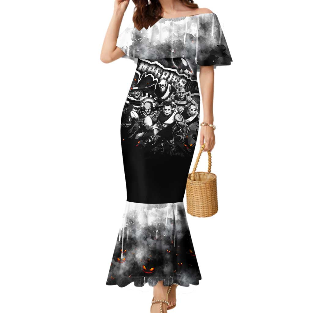 Step Into Horror Domain Magpies Football Family Matching Mermaid Dress and Hawaiian Shirt Halloween Horror Movie Characters - Aussie Hoodie
