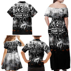Step Into Horror Domain Magpies Football Family Matching Off Shoulder Maxi Dress and Hawaiian Shirt Halloween Horror Movie Characters - Aussie Hoodie