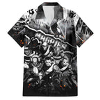 Step Into Horror Domain Magpies Football Family Matching Off Shoulder Short Dress and Hawaiian Shirt Halloween Horror Movie Characters - Aussie Hoodie