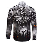 Step Into Horror Domain Magpies Football Family Matching Off Shoulder Short Dress and Hawaiian Shirt Halloween Horror Movie Characters - Aussie Hoodie