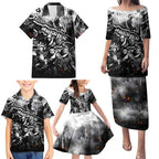 Step Into Horror Domain Magpies Football Family Matching Puletasi and Hawaiian Shirt Halloween Horror Movie Characters - Aussie Hoodie