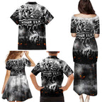 Step Into Horror Domain Magpies Football Family Matching Puletasi and Hawaiian Shirt Halloween Horror Movie Characters - Aussie Hoodie