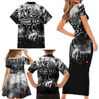Step Into Horror Domain Magpies Football Family Matching Short Sleeve Bodycon Dress and Hawaiian Shirt Halloween Horror Movie Characters - Aussie Hoodie