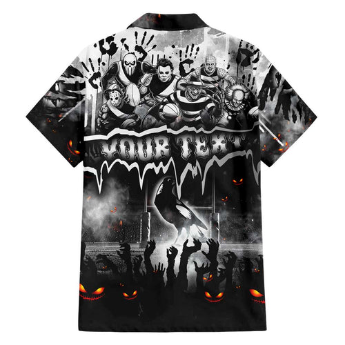 Step Into Horror Domain Magpies Football Family Matching Short Sleeve Bodycon Dress and Hawaiian Shirt Halloween Horror Movie Characters - Aussie Hoodie