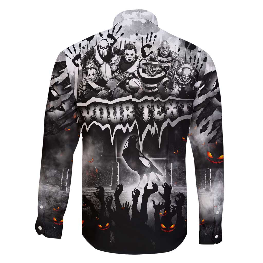 Step Into Horror Domain Magpies Football Family Matching Short Sleeve Bodycon Dress and Hawaiian Shirt Halloween Horror Movie Characters - Aussie Hoodie