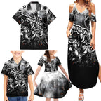 Step Into Horror Domain Magpies Football Family Matching Summer Maxi Dress and Hawaiian Shirt Halloween Horror Movie Characters - Aussie Hoodie
