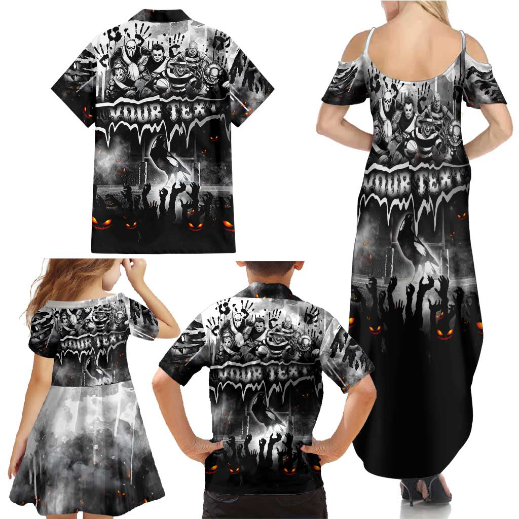 Step Into Horror Domain Magpies Football Family Matching Summer Maxi Dress and Hawaiian Shirt Halloween Horror Movie Characters - Aussie Hoodie