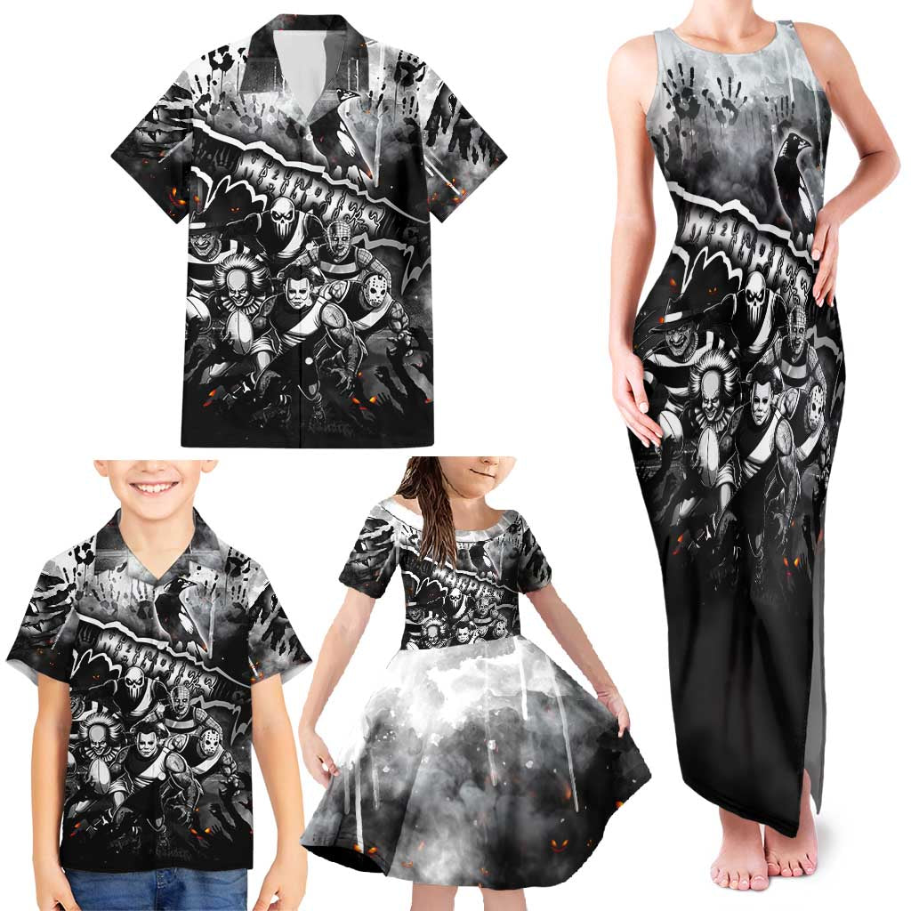 Step Into Horror Domain Magpies Football Family Matching Tank Maxi Dress and Hawaiian Shirt Halloween Horror Movie Characters - Aussie Hoodie