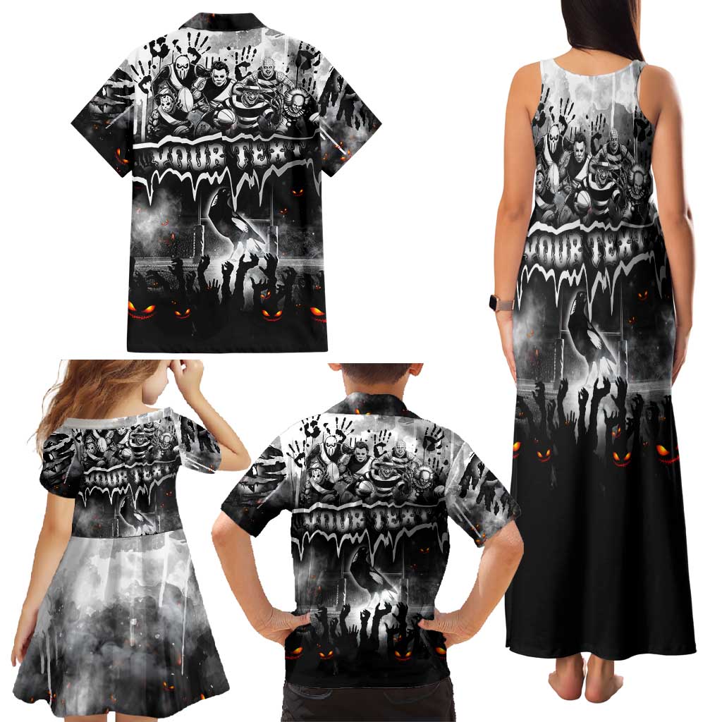 Step Into Horror Domain Magpies Football Family Matching Tank Maxi Dress and Hawaiian Shirt Halloween Horror Movie Characters - Aussie Hoodie
