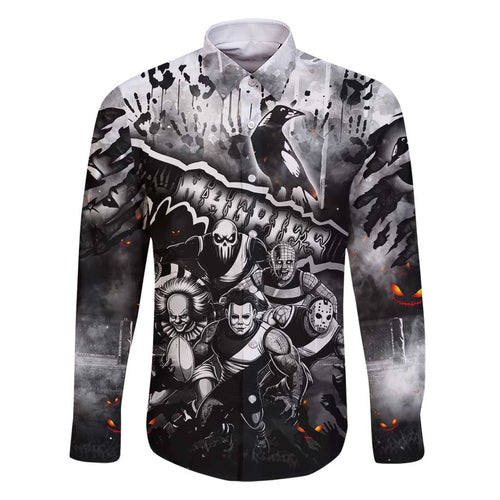 Step Into Horror Domain Magpies Football Family Matching Tank Maxi Dress and Hawaiian Shirt Halloween Horror Movie Characters - Aussie Hoodie