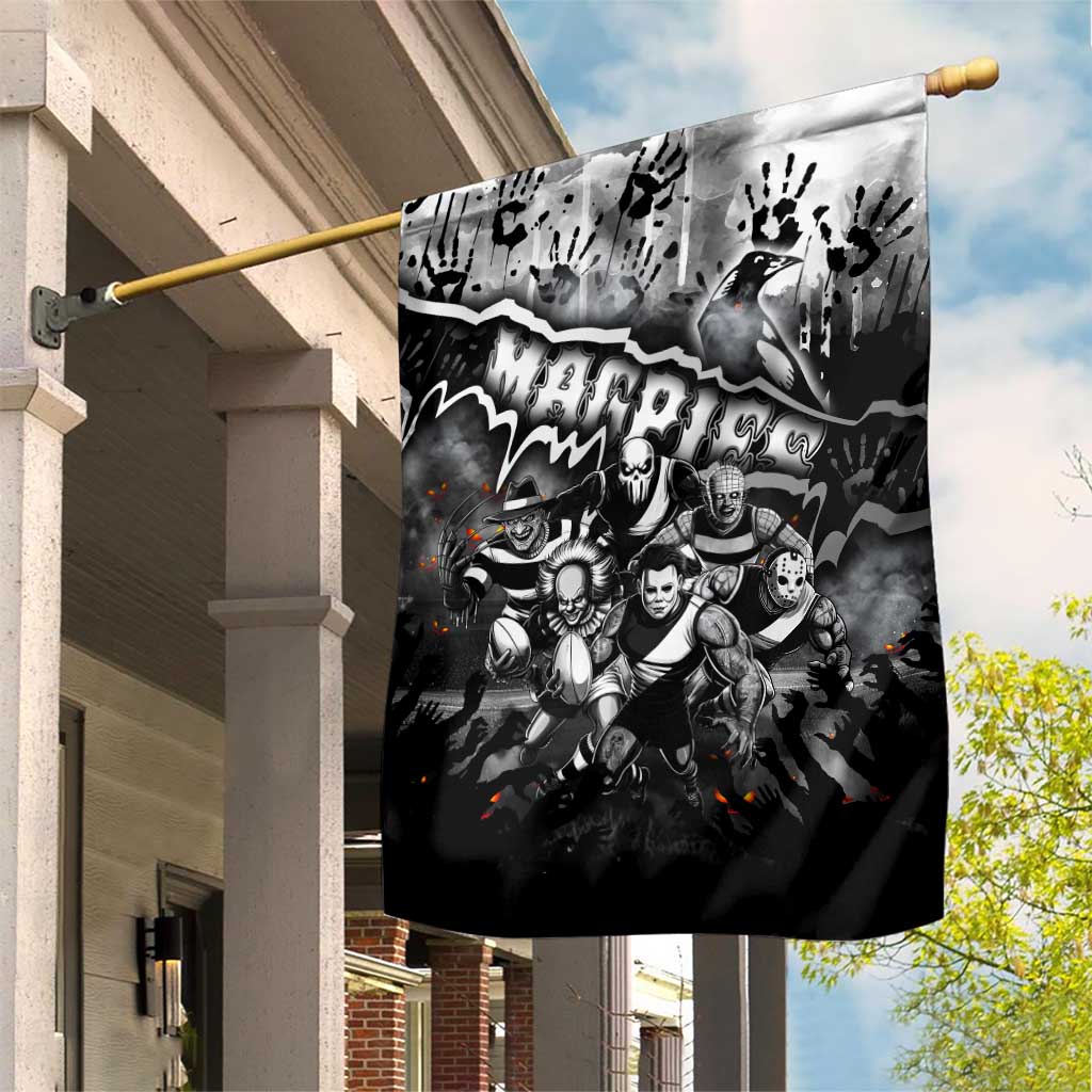 Step Into Horror Domain Magpies Football Garden Flag Halloween Horror Movie Characters - Aussie Hoodie