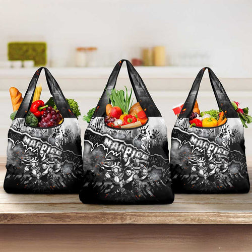 Step Into Horror Domain Magpies Football Grocery Bag Halloween Horror Movie Characters - Aussie Hoodie