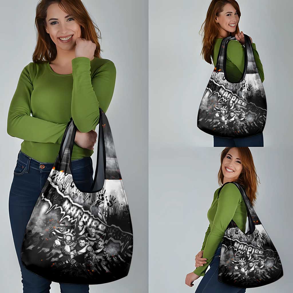 Step Into Horror Domain Magpies Football Grocery Bag Halloween Horror Movie Characters - Aussie Hoodie
