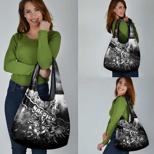 Step Into Horror Domain Magpies Football Grocery Bag Halloween Horror Movie Characters - Aussie Hoodie