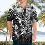 Step Into Horror Domain Magpies Football Hawaiian Shirt Halloween Horror Movie Characters - Aussie Hoodie