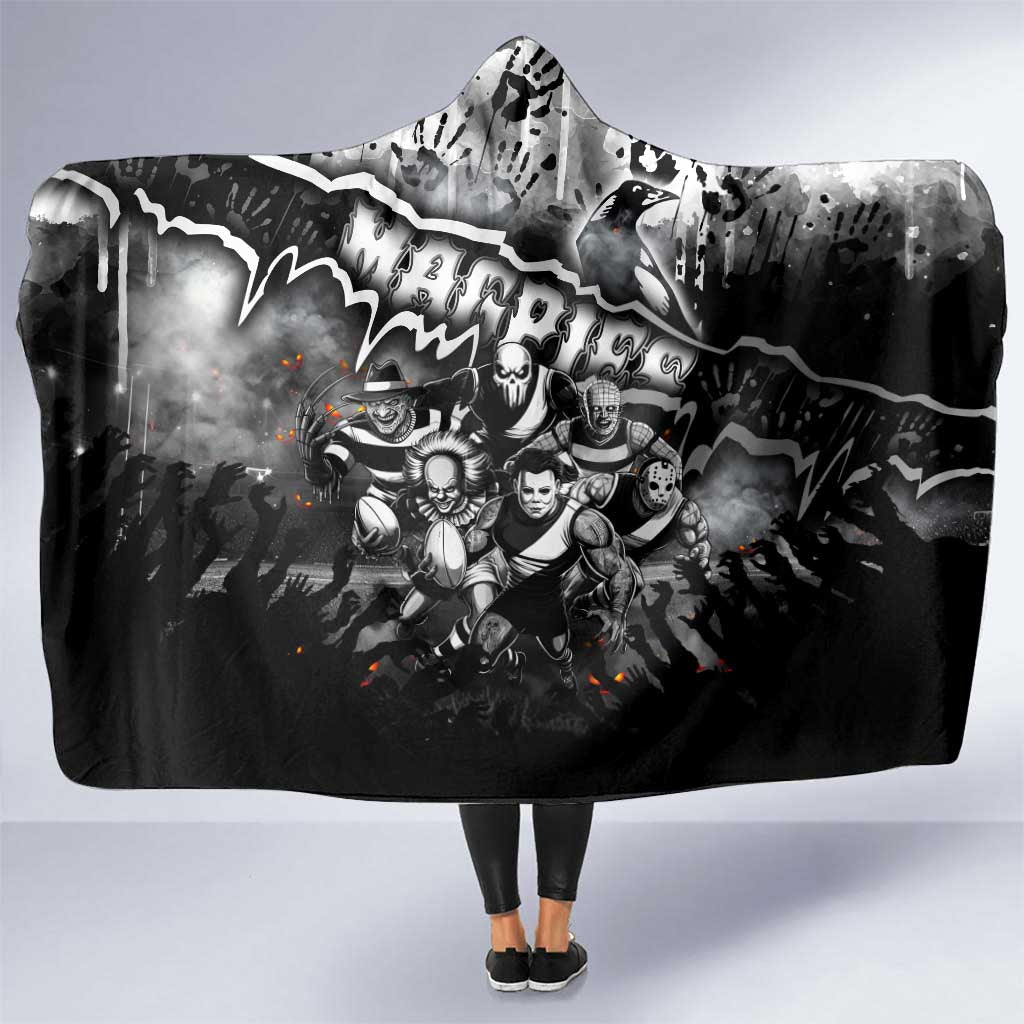 Step Into Horror Domain Magpies Football Hooded Blanket Halloween Horror Movie Characters - Aussie Hoodie