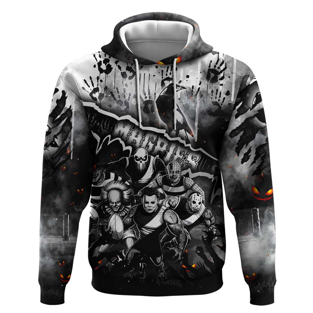 Step Into Horror Domain Magpies Football Hoodie Halloween Horror Movie Characters - Aussie Hoodie