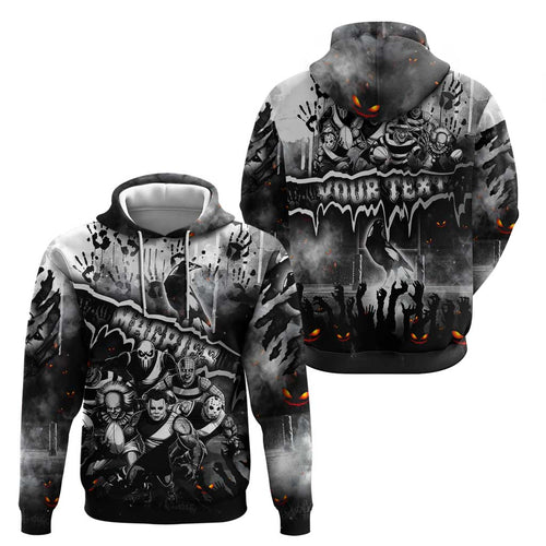 Step Into Horror Domain Magpies Football Hoodie Halloween Horror Movie Characters - Aussie Hoodie
