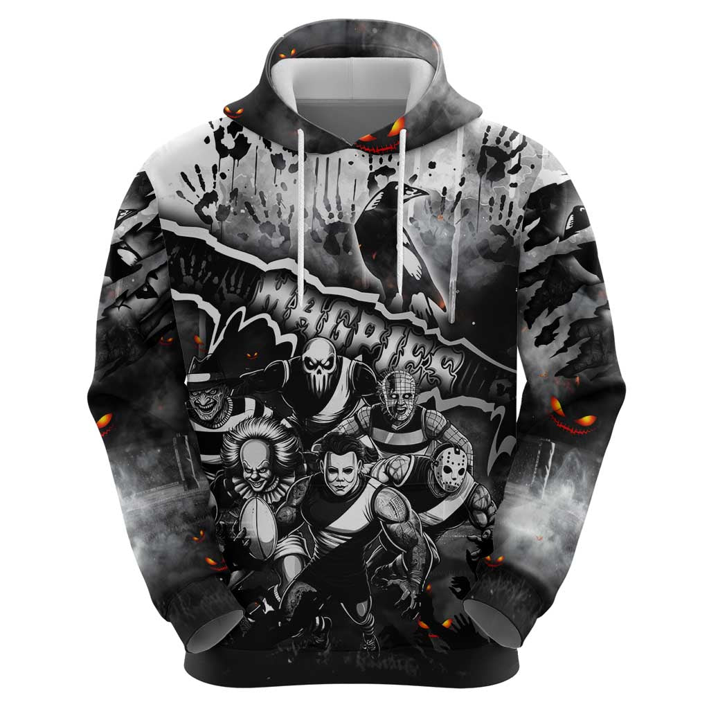 Step Into Horror Domain Magpies Football Hoodie Halloween Horror Movie Characters - Aussie Hoodie