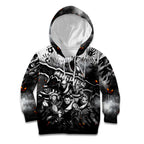 Step Into Horror Domain Magpies Football Kid Hoodie Halloween Horror Movie Characters - Aussie Hoodie