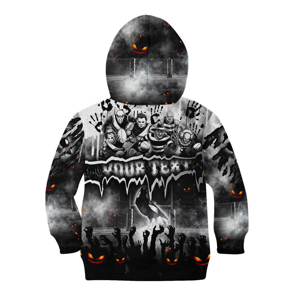 Step Into Horror Domain Magpies Football Kid Hoodie Halloween Horror Movie Characters - Aussie Hoodie