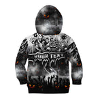 Step Into Horror Domain Magpies Football Kid Hoodie Halloween Horror Movie Characters - Aussie Hoodie