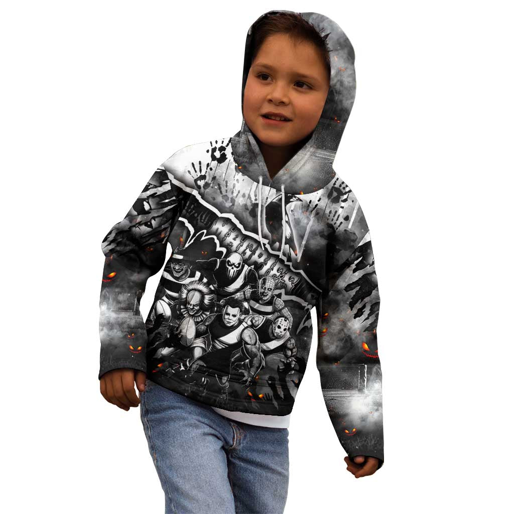 Step Into Horror Domain Magpies Football Kid Hoodie Halloween Horror Movie Characters - Aussie Hoodie